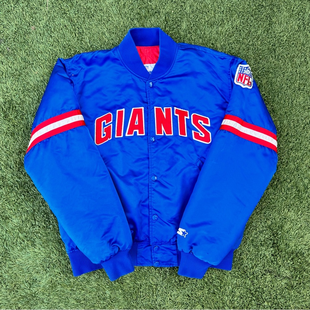 Vintage 90s New York Giants NFL Starter Pro Line Bomber Satin Jacket USA Men’s L